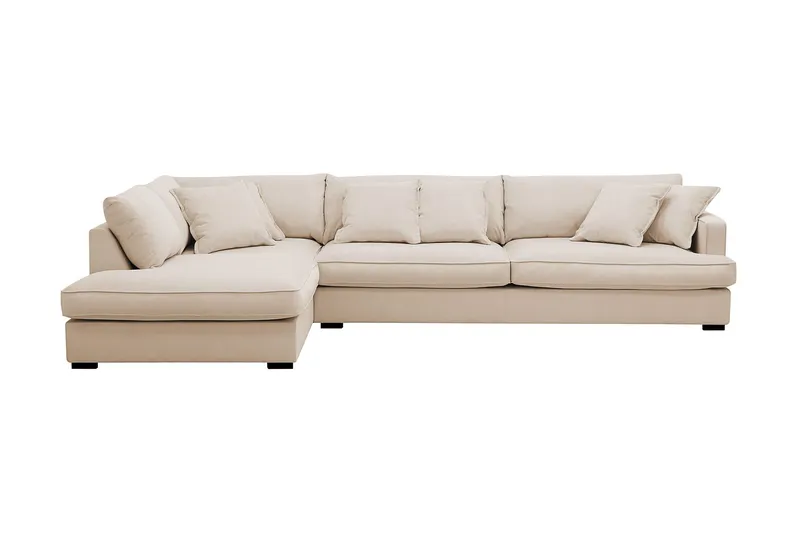 Rossita Lyx 4-sits Extra djup Soffa med Schäslong Vänster - Beige Manchester — Scandinavian Choice