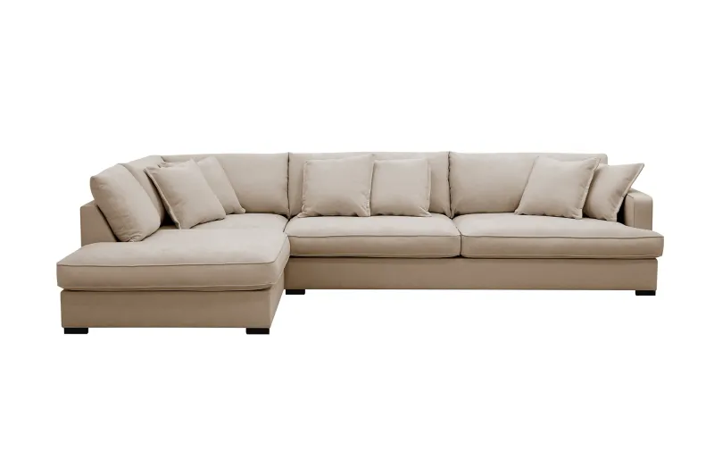 Rossita Lyx 4-sits Extra djup Soffa med Schäslong Vänster - Beige Tyg (Art.nr 3108714) — Scandinavian Choice