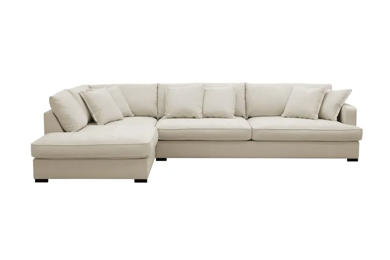 Rossita Lyx 4-sits Extra djup Soffa med Schäslong Vänster - Beige Tyg (Art.nr 3108710) — Scandinavian Choice