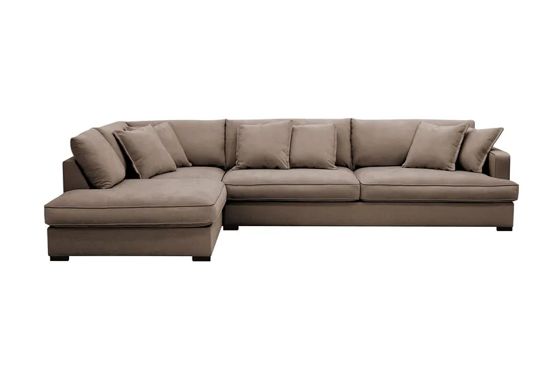 Rossita Lyx 4-sits Extra djup Soffa med Schäslong Vänster - Brun Tyg (Art.nr 3108715) — Scandinavian Choice