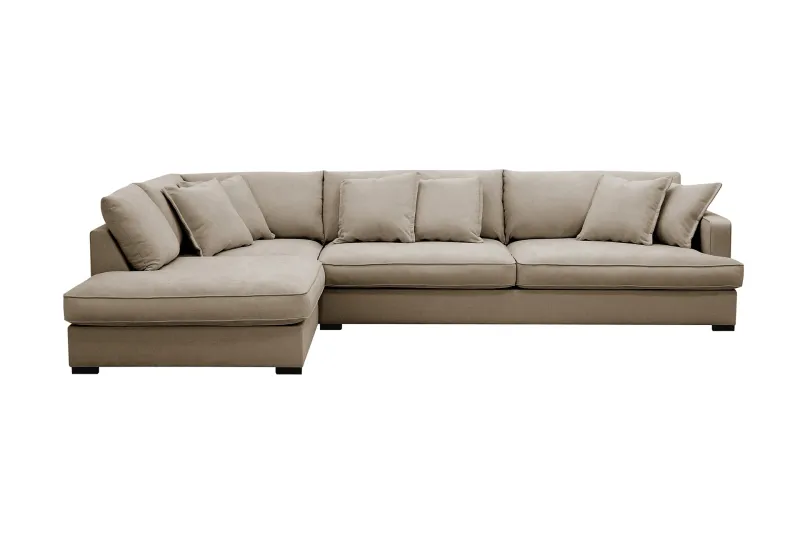 Rossita Lyx 4-sits Extra djup Soffa med Schäslong Vänster - Brun Tyg (Art.nr 3108708) — Scandinavian Choice