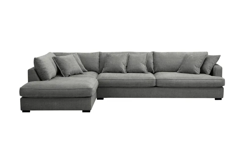 Rossita Lyx 4-sits Extra djup Soffa med Schäslong Vänster - Grå Chenille (Art.nr 3108713) — Scandinavian Choice