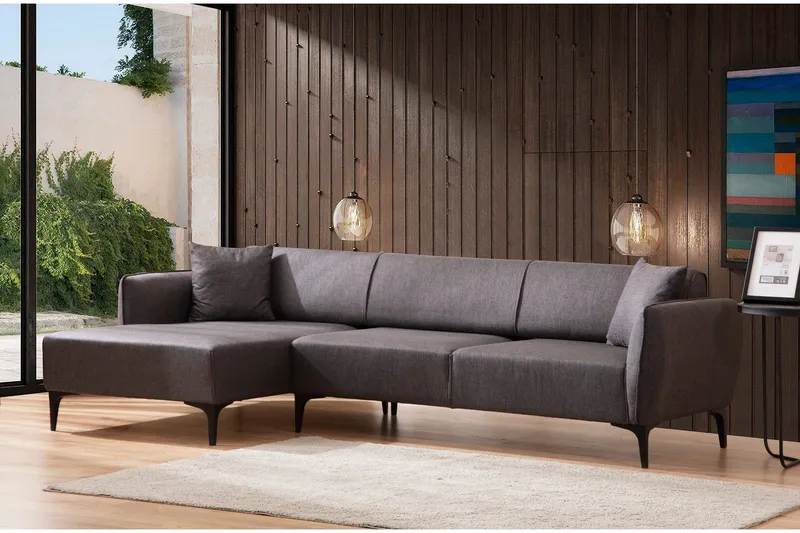 Rossland Divansoffa 3-sits - Mörkgrå (Art.nr 1720418) — Mörkgrå