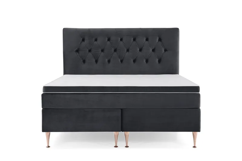 Royal Velvet Komplett Sängpaket 160x200 cm - Svart med Höga Rosében — Svart med Höga Rosében