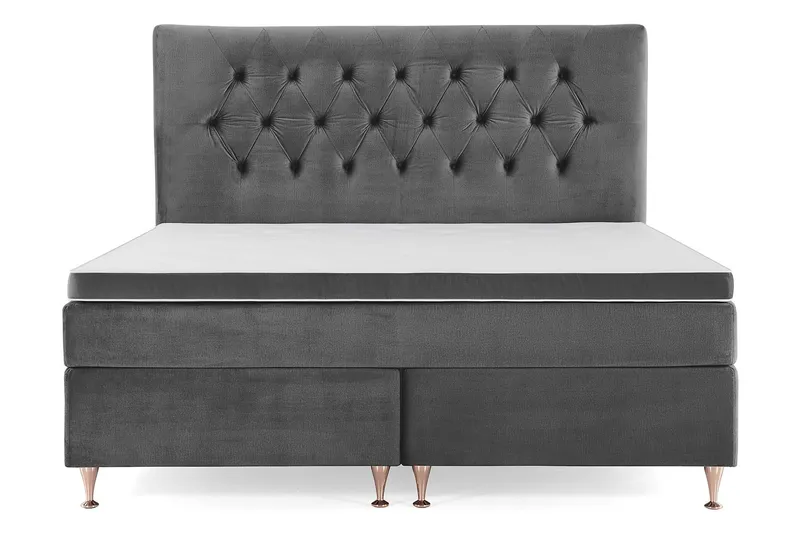 Royal Velvet Komplett Sängpaket 180x200 cm - Mörkgrå — Mörkgrå
