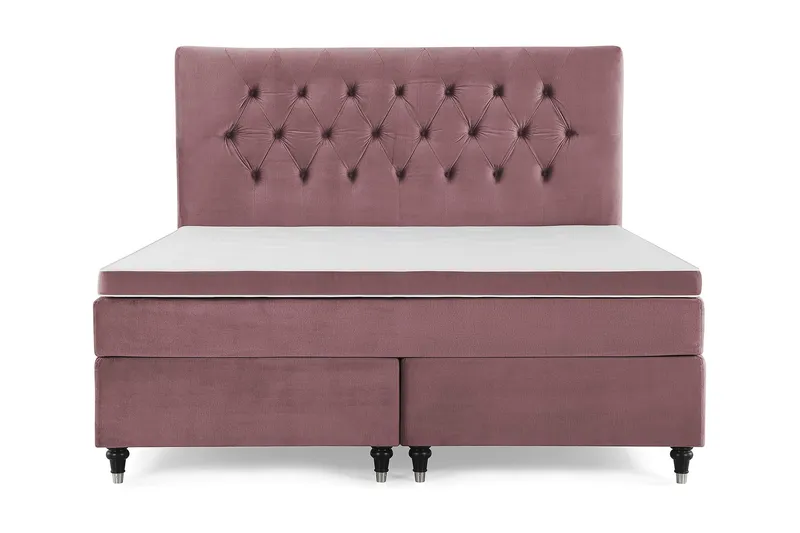 Royal Velvet Komplett Sängpaket 180x200 cm - Rosa med Svarvade ben — Rosa med Svarvade ben
