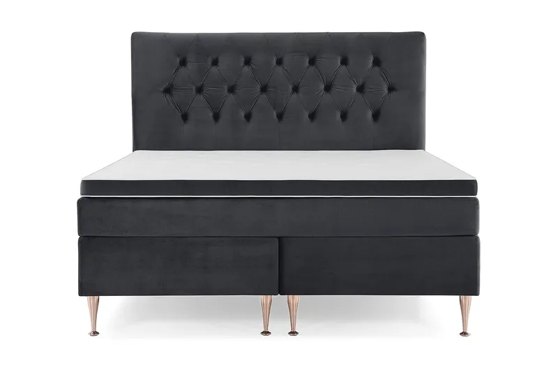 Royal Velvet Komplett Sängpaket 180x200 cm - Svart med Höga Rosében — Svart med Höga Rosében