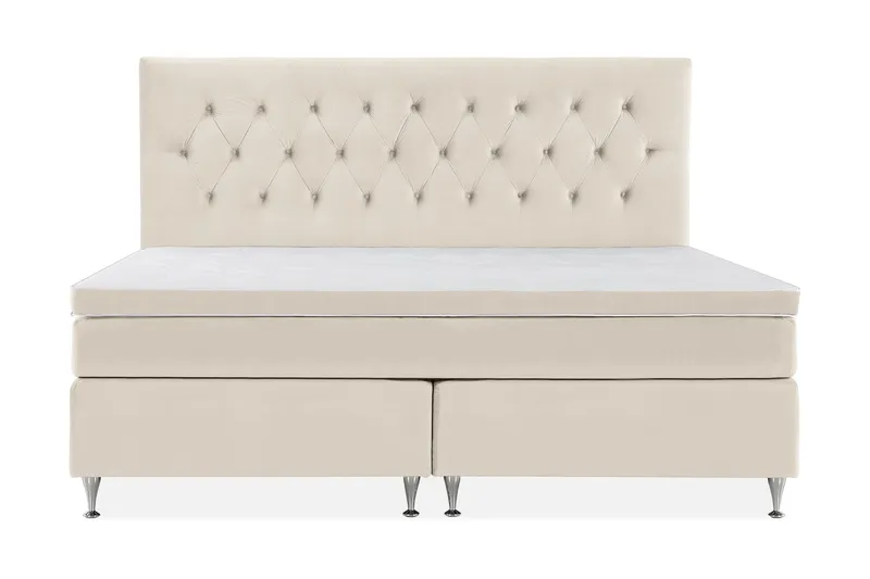 Royal Velvet Komplett Sängpaket 210x210 cm - Beige med låga silverben — Beige med låga silverben