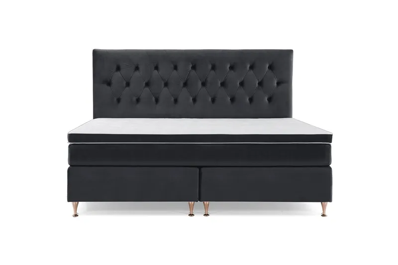 Royal Velvet Komplett Sängpaket 210x210 cm - Svart med Låga Rosében — Svart med Låga Rosében