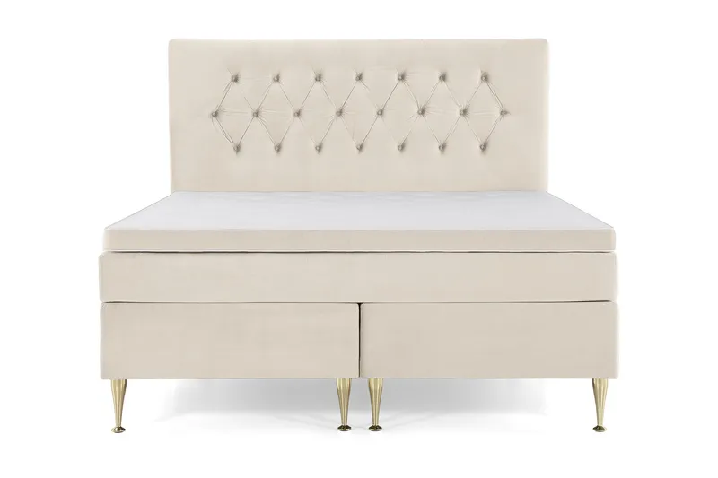 Royal Velvet Komplett Sängpaket Kontinentalsäng 180x200 cm - Beige / Sammet — Beige / Sammet