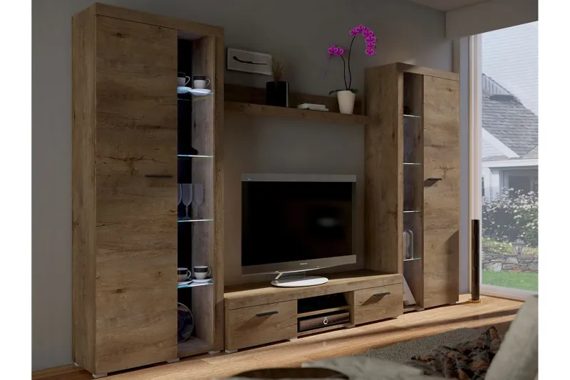 Rumba TV-möbelset 300x34x190 cm - Beige/Brun — Concept 55