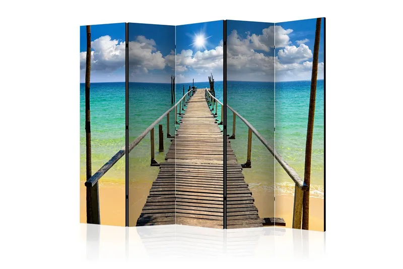 Rumsavdelare - Beach, sun, bridge II 225x172 - Artgeist sp. z o. o. — Artgeist sp. z o. o.