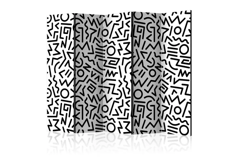 Rumsavdelare Black and White Maze II 225x172 cm - Artgeist sp. z o. o. — Artgeist sp. z o. o.