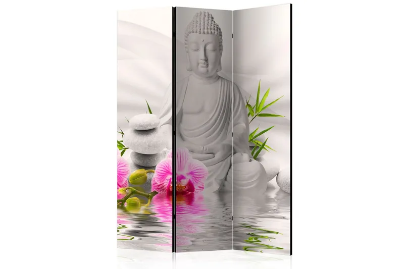 Rumsavdelare Buddha And Orchids 135x172 - Artgeist sp. z o. o. — Artgeist sp. z o. o.