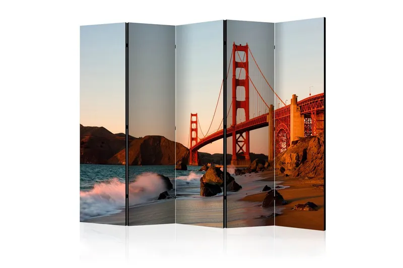 Rumsavdelare - Golden Gate Bridge - sunset 225x172 - Artgeist sp. z o. o. — Artgeist sp. z o. o.