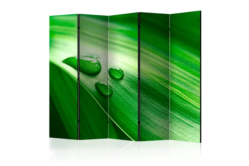 Rumsavdelare - Leaf and three drops of water II 225x172 - Artgeist sp. z o. o. — Artgeist sp. z o. o.