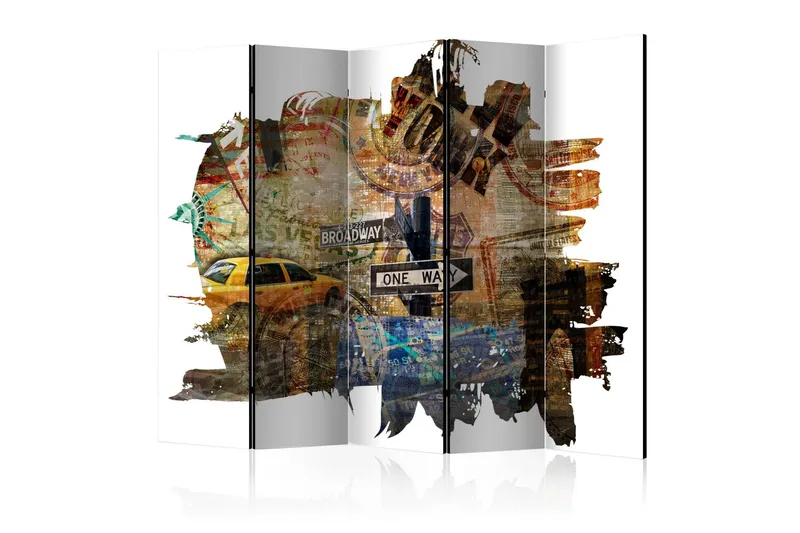 Rumsavdelare New York Collage II 225x172 cm - Artgeist sp. z o. o. — Artgeist sp. z o. o.