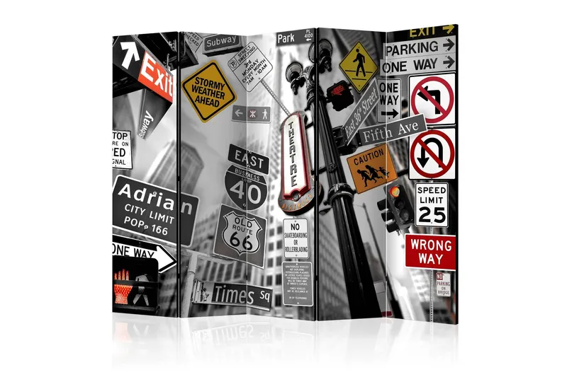 Rumsavdelare New York Signs II 225x172 cm - Artgeist sp. z o. o. — Artgeist sp. z o. o.