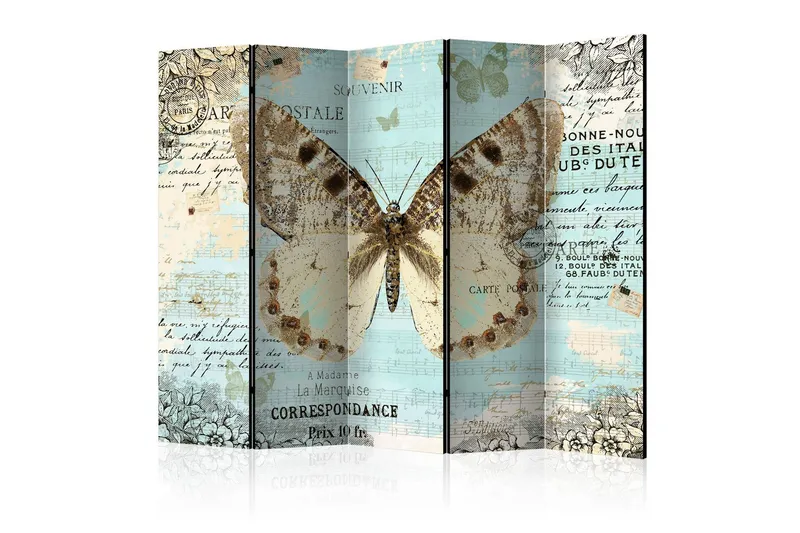 Rumsavdelare - Postcard with butterfly II 225x172 - Artgeist sp. z o. o. — Artgeist sp. z o. o.