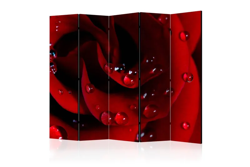 Rumsavdelare - Red rose with water drops II 225x172 - Artgeist sp. z o. o. — Artgeist sp. z o. o.