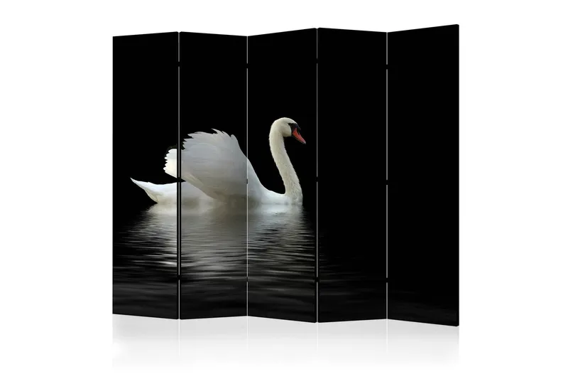 Rumsavdelare - swan (black and white) II 225x172 - Artgeist sp. z o. o. — Artgeist sp. z o. o.