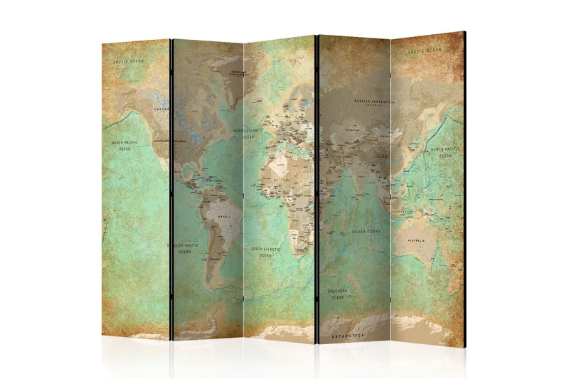 Rumsavdelare Turquoise World Map 225x172 - Artgeist sp. z o. o. — Artgeist sp. z o. o.