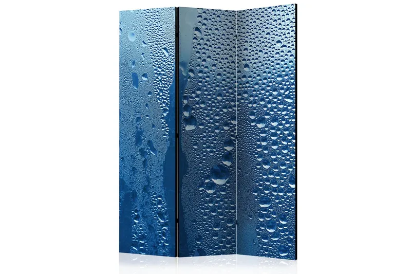 Rumsavdelare - Water drops on blue glass 135x172 - Artgeist sp. z o. o. — Artgeist sp. z o. o.
