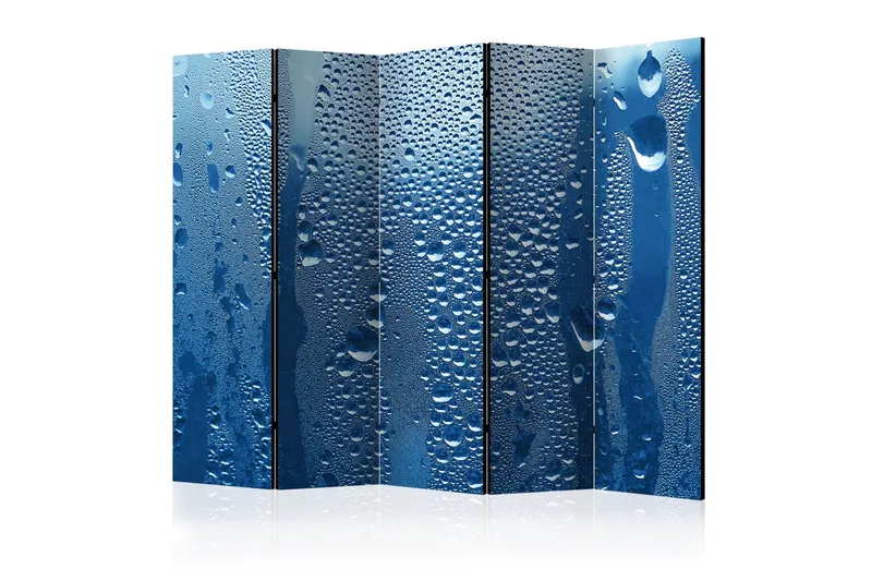 Rumsavdelare - Water drops on blue glass II 225x172 - Artgeist sp. z o. o. — Artgeist sp. z o. o.