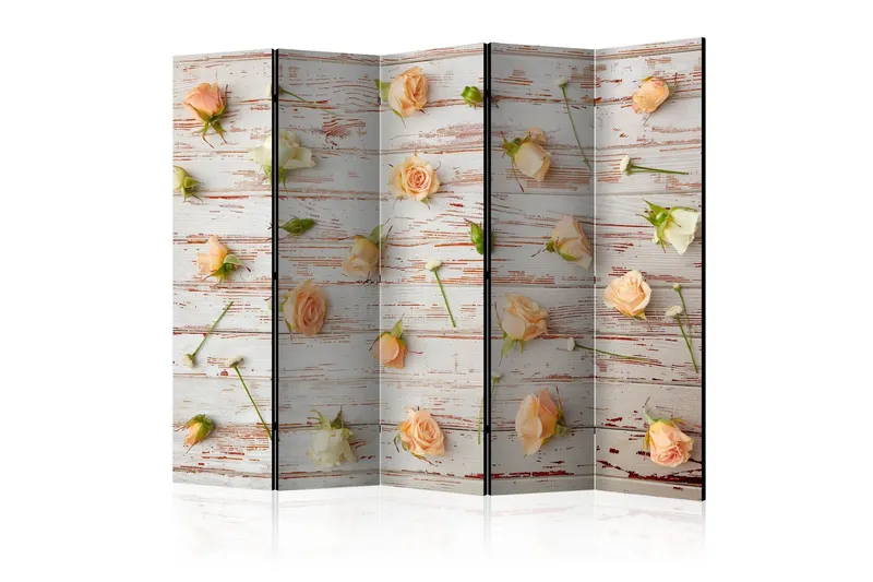 Rumsavdelare - Wood & Roses II 225x172 - Artgeist sp. z o. o. — Artgeist sp. z o. o.