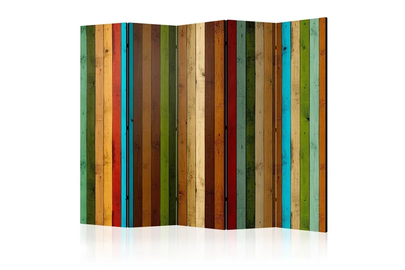 Rumsavdelare Wooden Rainbow II 225x172 cm - Artgeist sp. z o. o. — Artgeist sp. z o. o.