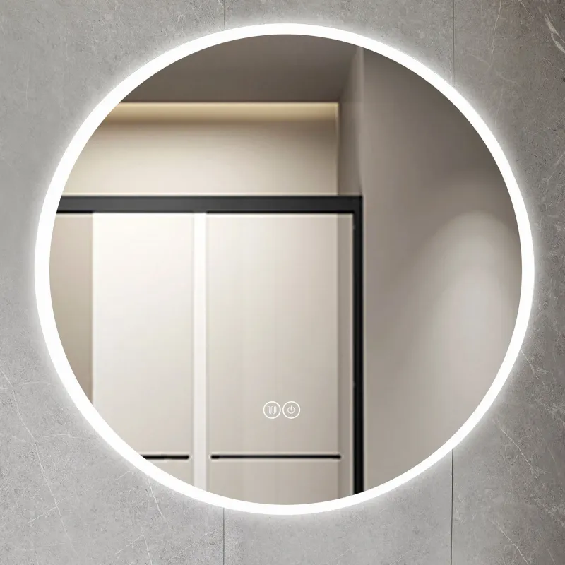 Rund badrumsspegel 120cm med LED-lyse \| Anti-fog & touch-styrning