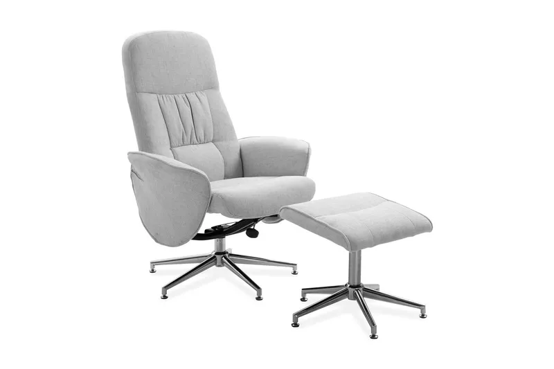 Rune Recliner med Ottoman - Grå — Venture Home