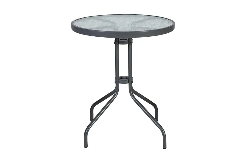 Runt Bistrobord Cafébord 60 cm Glas - Grå — Grå