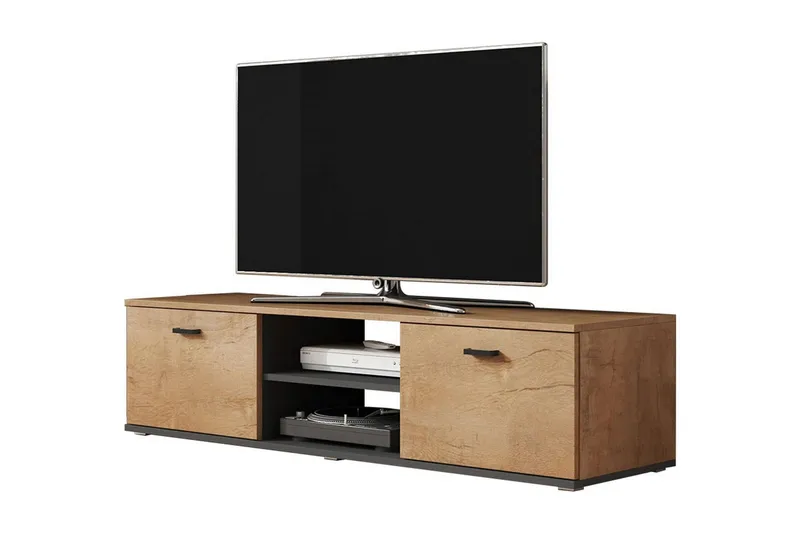 Ruskelsby TV-bänk 140 cm - Ek/Svart — Ek/Svart