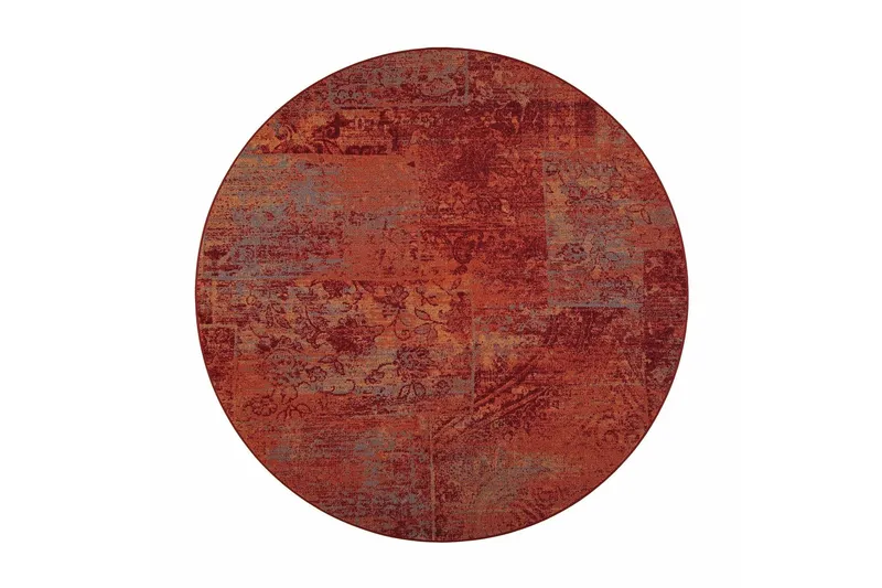 Rustiikki Matta Rund 160 cm Röd-orange - Vm Carpet — VM Carpet