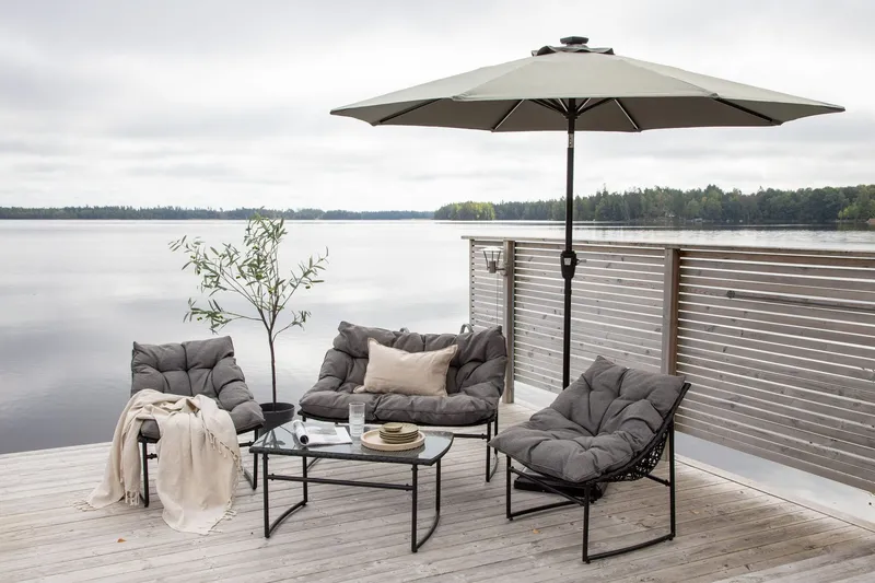 Sabal Parasoll 270 cm med LED - Grå — Venture Home