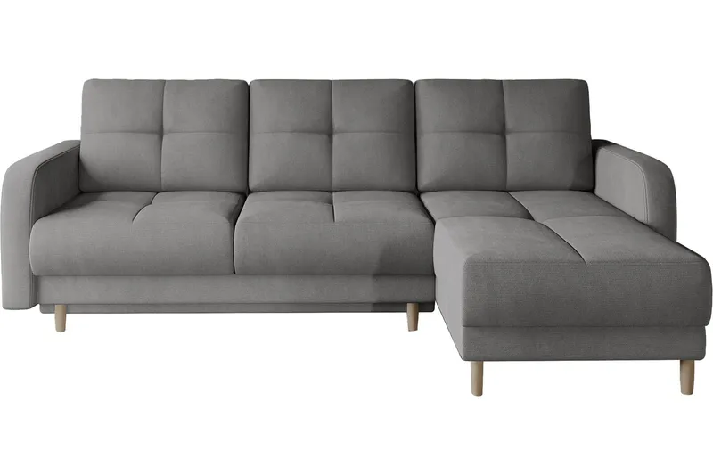 Saimon Bäddsoffa m. Divan med Förvaring 3-sits - Grå (Art.nr 1722389) — Grå