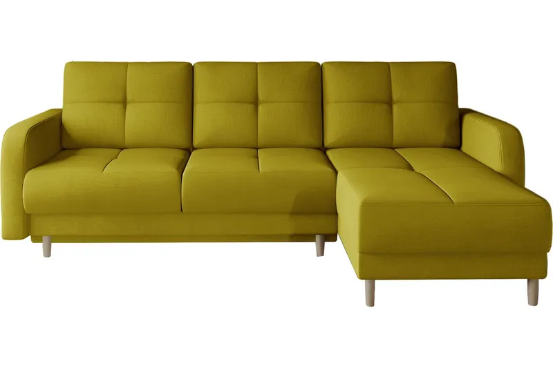 Saimon Bäddsoffa m. Divan med Förvaring 3-sits - Gul (Art.nr 1722263) — Gul