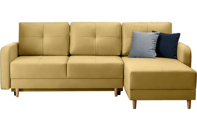 Saimon Bäddsoffa m. Divan med Förvaring 3-sits - Gul (Art.nr 1722289) — Gul