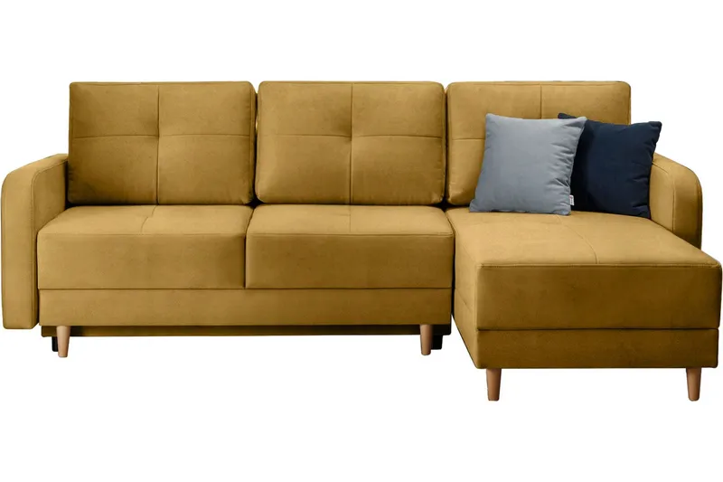 Saimon Bäddsoffa m. Divan med Förvaring 3-sits - Gul (Art.nr 1722231) — Gul