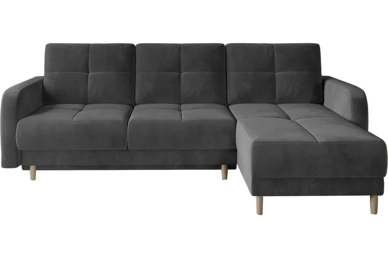 Saimon Bäddsoffa m. Divan med Förvaring 3-sits - Mörkgrå (Art.nr 1722212) — Mörkgrå