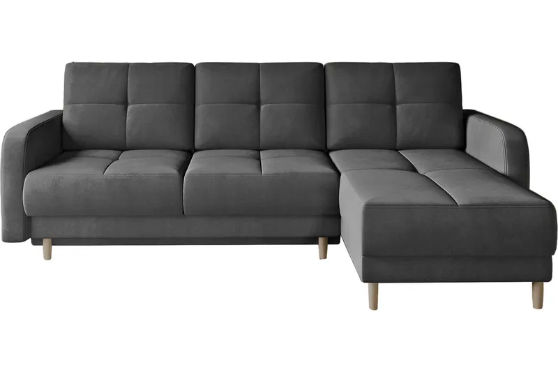 Saimon Bäddsoffa m. Divan med Förvaring 3-sits - Mörkgrå (Art.nr 1722322) — Mörkgrå