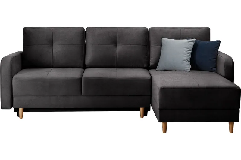 Saimon Bäddsoffa m. Divan med Förvaring 3-sits - Mörkgrå (Art.nr 1722344) — Mörkgrå