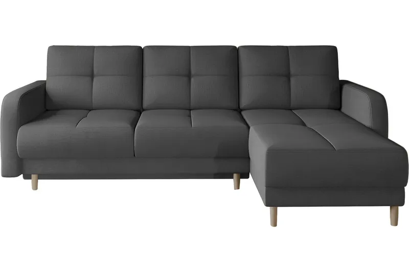 Saimon Bäddsoffa m. Divan med Förvaring 3-sits - Mörkgrå (Art.nr 1722211) — Mörkgrå