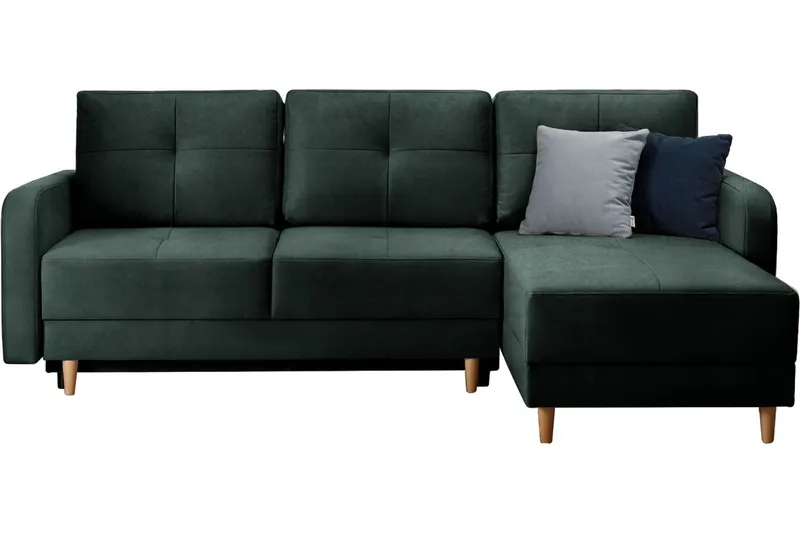 Saimon Bäddsoffa m. Divan med Förvaring 3-sits - Mörkgrön (Art.nr 1722351) — Mörkgrön