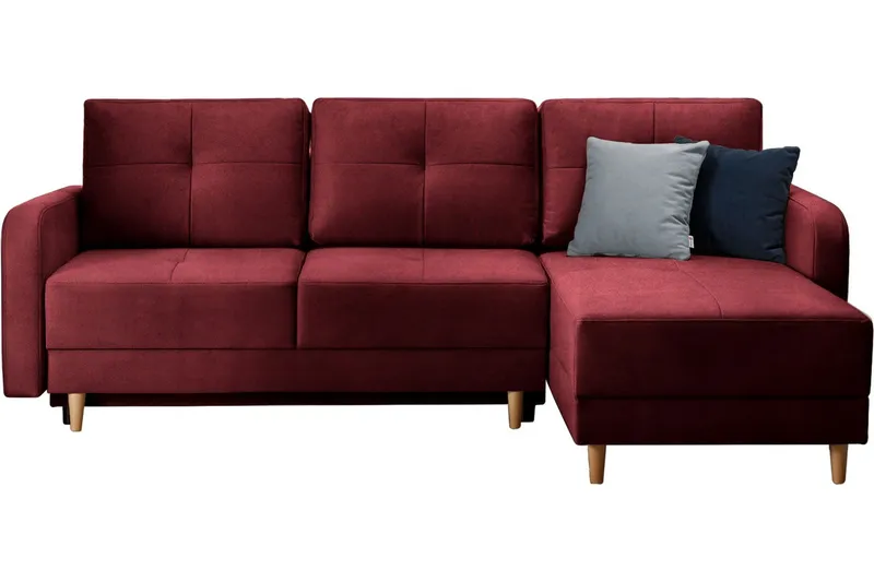 Saimon Bäddsoffa m. Divan med Förvaring 3-sits - Mörklila — Mörklila