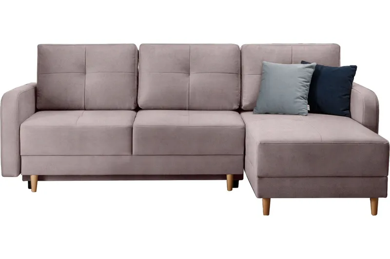 Saimon Bäddsoffa m. Divan med Förvaring 3-sits - Rosa (Art.nr 1722243) — Rosa