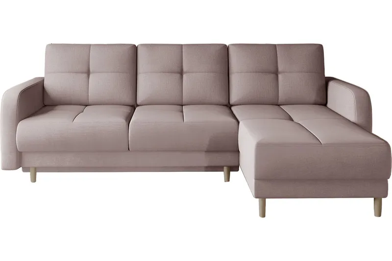 Saimon Bäddsoffa m. Divan med Förvaring 3-sits - Rosa (Art.nr 1722203) — Rosa
