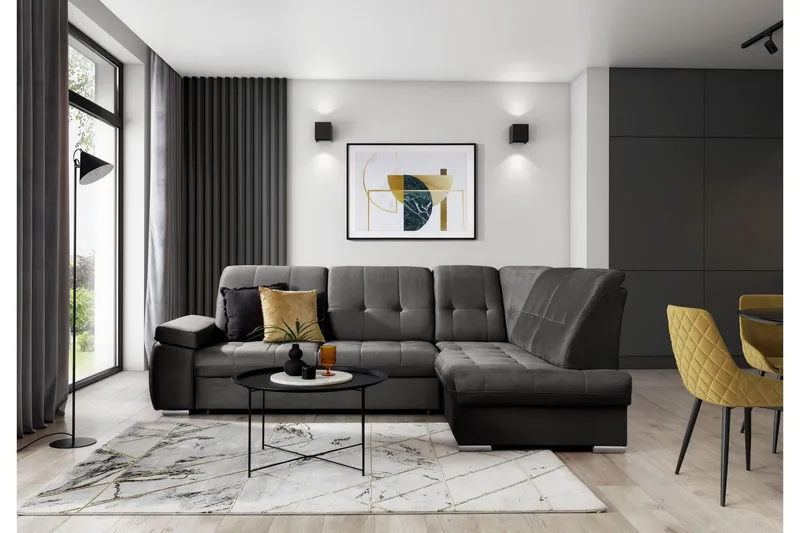 Sajana Bäddsoffa m. Schäslong 3-sits - Grå (Art.nr 1722541) — Grå