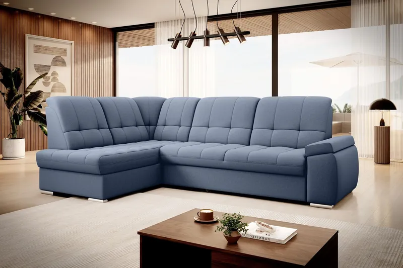 Sajana Bäddsoffa m. Schäslong 3-sits - Mörkblå (Art.nr 1722513) — Mörkblå
